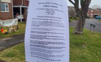 Leconfield site notices - informing residents of the appeal and venue