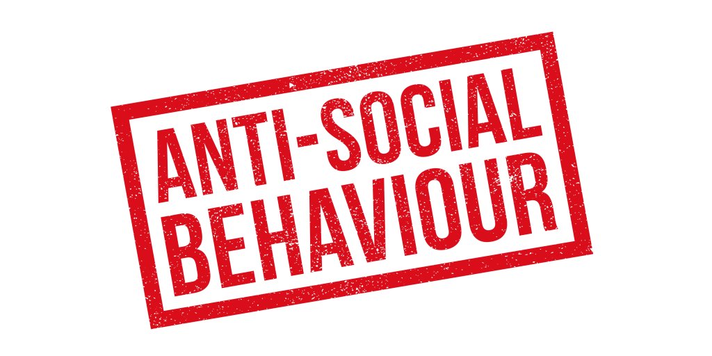 The image shows the words anti-social behaviour