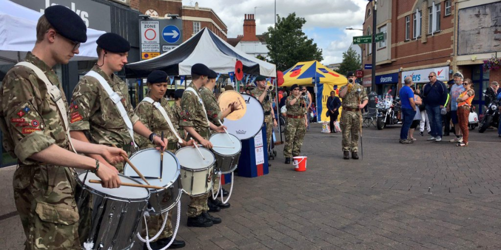 Armed Forces Day celebrations taking place in Loughborough's Market Place on Saturday June 25, 2022.