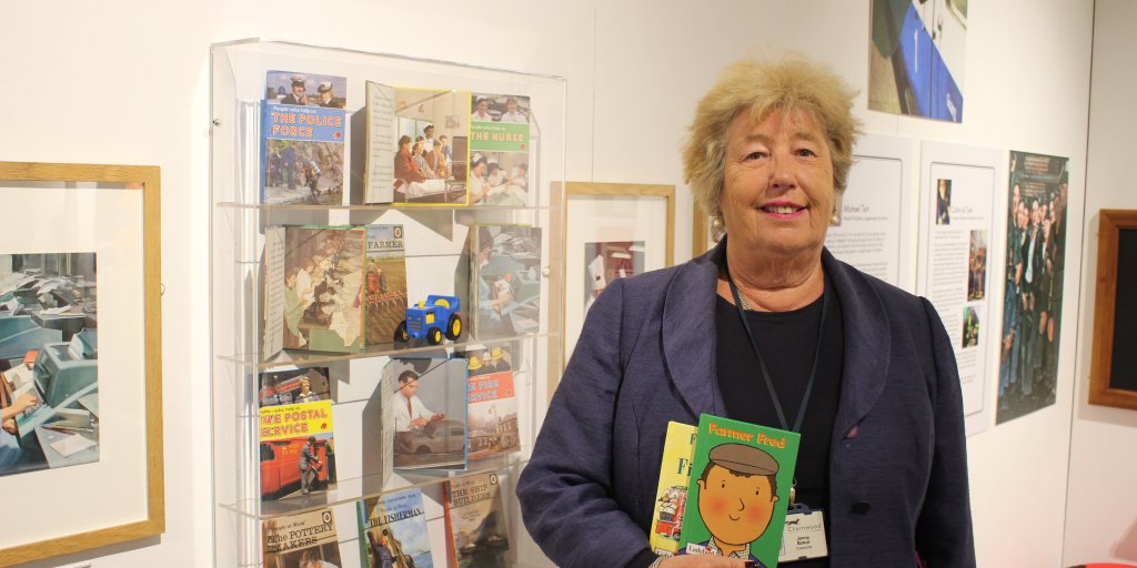 Cllr Jenny Bokor, lead member for Loughborough at the Ladybird Books exhibition at Charnwood Museum