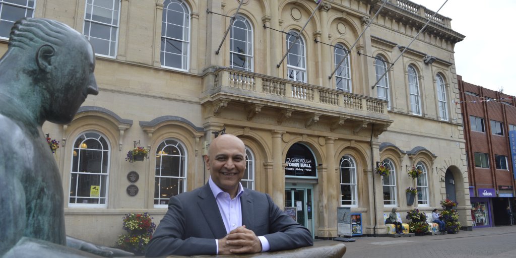 Dr Nik Kotecha OBE DL in Loughborough town centre. Dr Kotecha's tenure as chair of the Town Deal has come to an end.