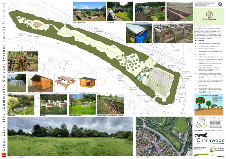 Photo shows the proposed designs for Syston Community Garden.