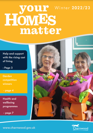 The cover of the winter 2022/23 issue of Your Homes Matter, the quarterly magazine for council tenants and leaseholders.