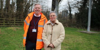 Photo shows Matt Bradford, the Council’s head of cleansing and open spaces and Cllr Leigh Harper-Davies, lead member for community support and equalities.