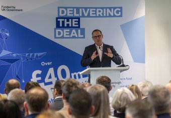 Town Deal Vice-Chair Andy Reed speaks to guests at the Delivering the Deal event on March 1