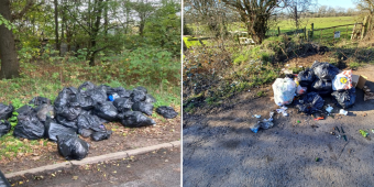 Image shows fly-tips in Wanlip and Sileby