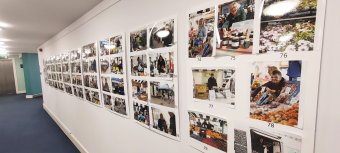 The display of photographs of Loughborough Market traders at the Town Hall