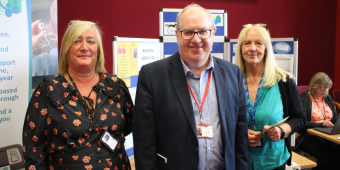 Lead member for public and private sector housing Councillor Colin Hamilton with officers from Charnwood Borough Council at the tenant networking event at Loughborough Town Hall on June 8.
