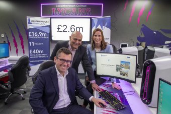 Pictured are Cllr Jonathan Morgan and Dr Nik Kotecha, co-chairs of Loughborough Town Deal Board, and Jo Maher, Principal and CEO of Loughborough College