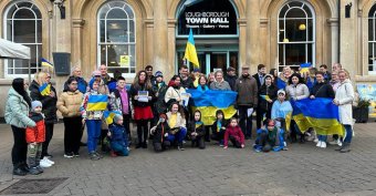 The Ukrainian community in Charnwood gathers in Loughborough to mark the anniversary of Russia's invasion of their home nation. They are joined by other members of the Charnwood community