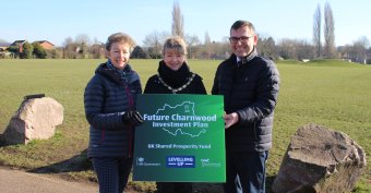 The picture shows, from left, Rosemary Richardson, Sileby Parish Council Clerk, Julie Jones, Sileby Parish Council Chair, and Cllr Jonathan Morgan, Leader of Charnwood Borough Council