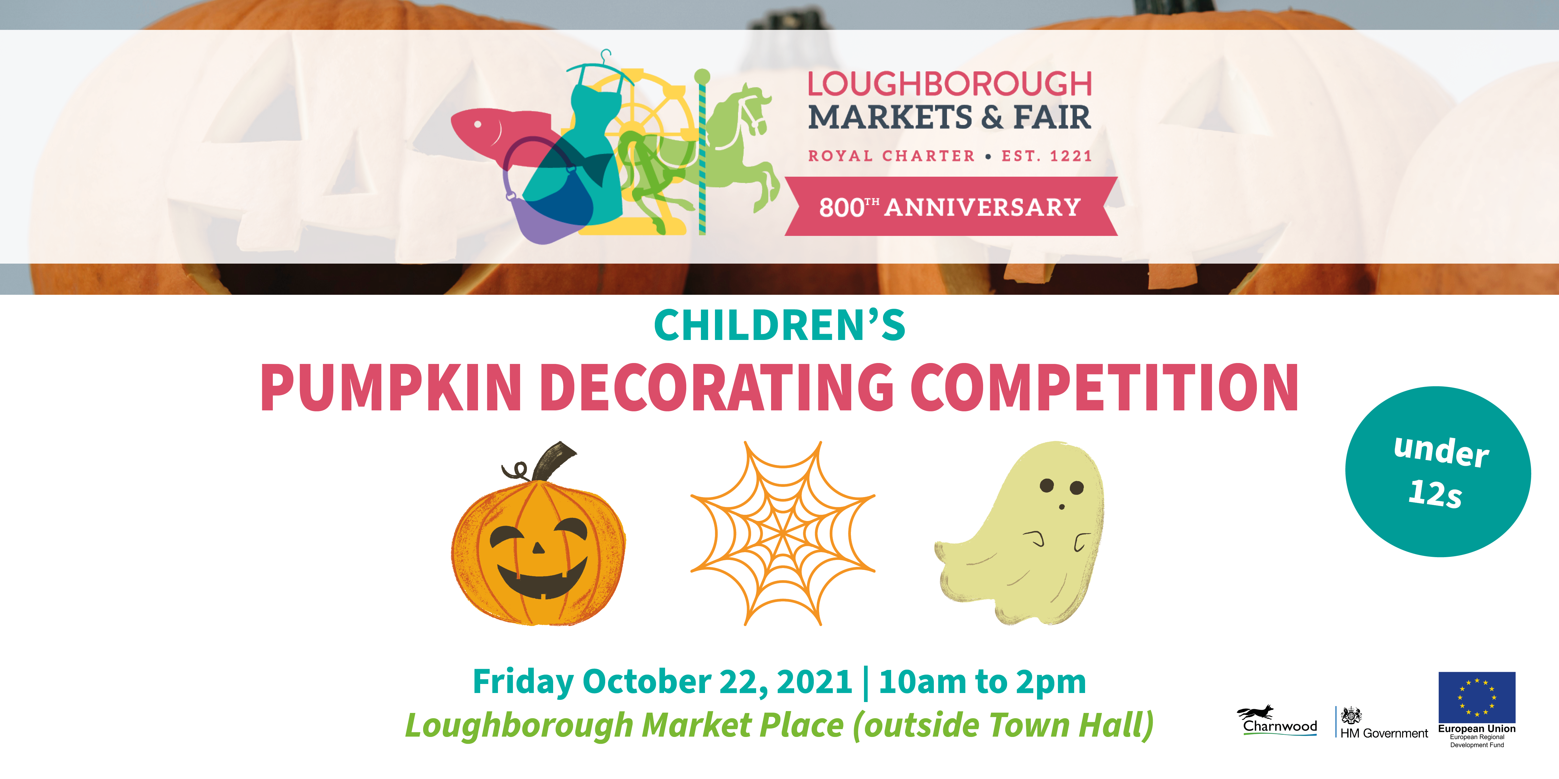 The Pumpkin decorating competition takes place at Loughborough Market on Friday October 22 from 10am until 2pm.